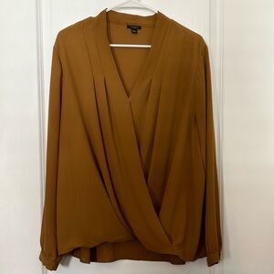 Elegant Bronze Wrap Blouse